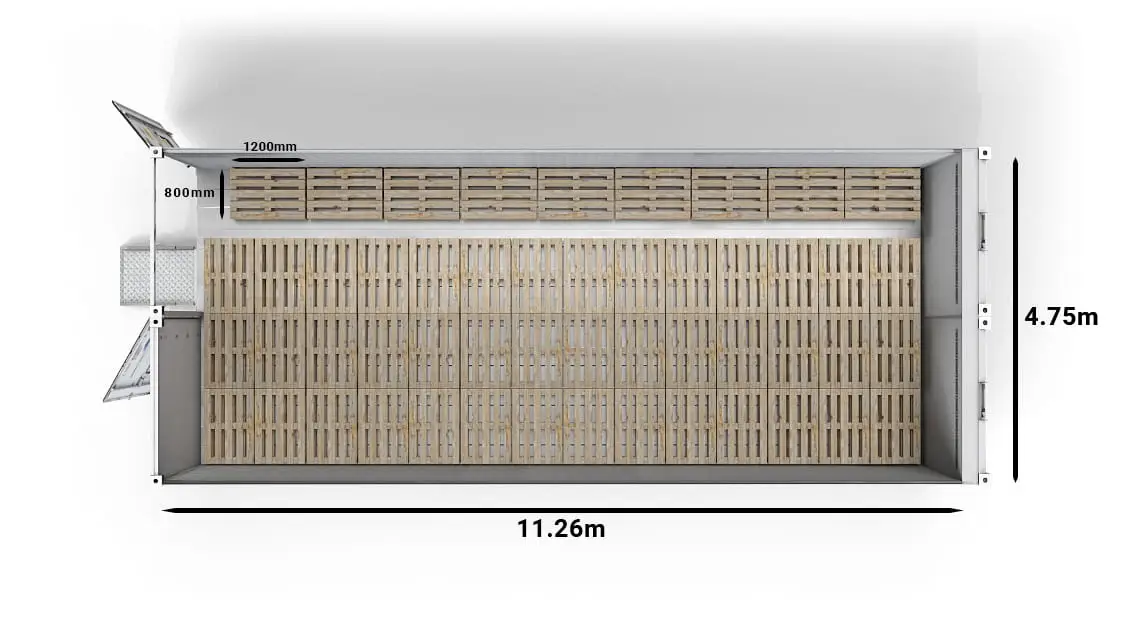 51 europalet (Arctic SuperStore 40 ft se 2 oddíly)