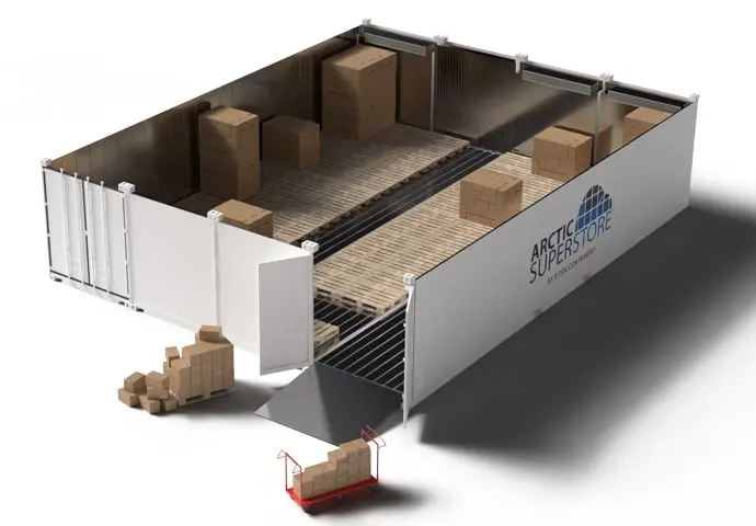 Arctic SuperStore – 4 sekce s paletami a krabicemi