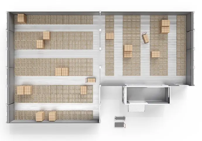 Arctic SuperStore – s paletami a propojovací místností 1