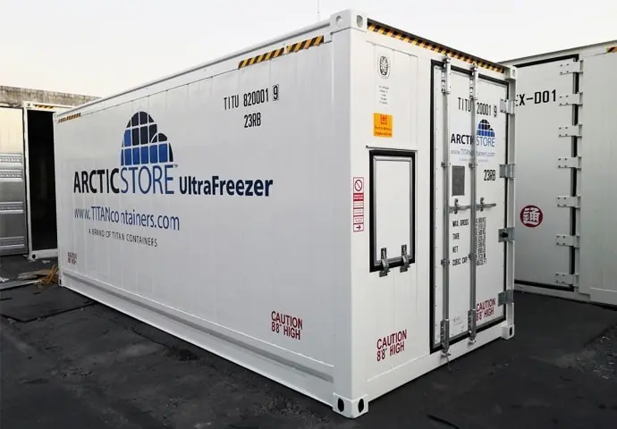 Ultra mrazicí kontejnery Arctic Ultrafreezer ke skladování při velmi nízkých teplotách, k pronájmu